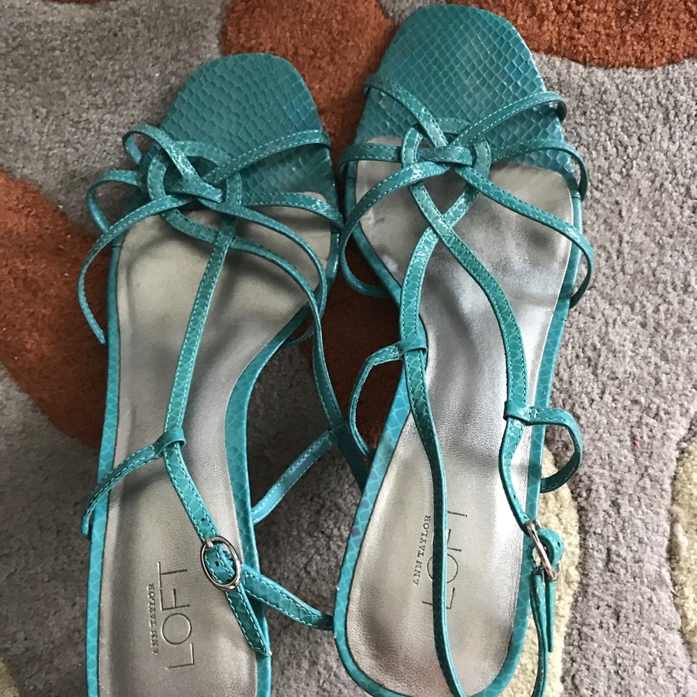 Teal high heels
