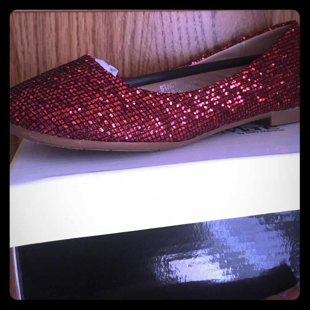 Girls size 12 red slip on flats