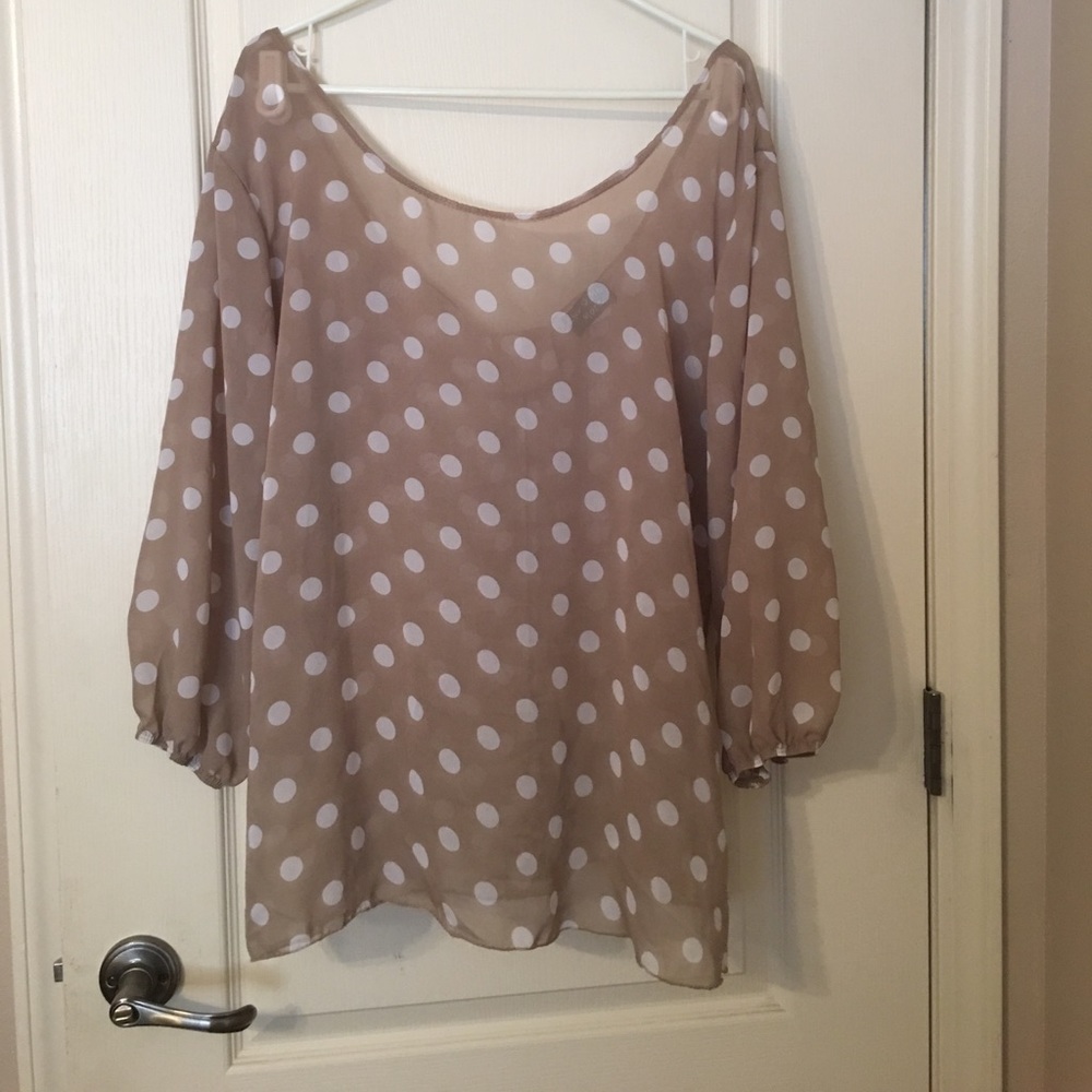 Adorable sheer polka dot top
