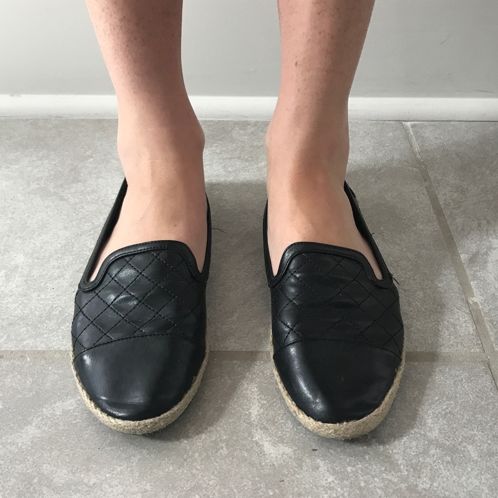 quilted leather espadrille loafers