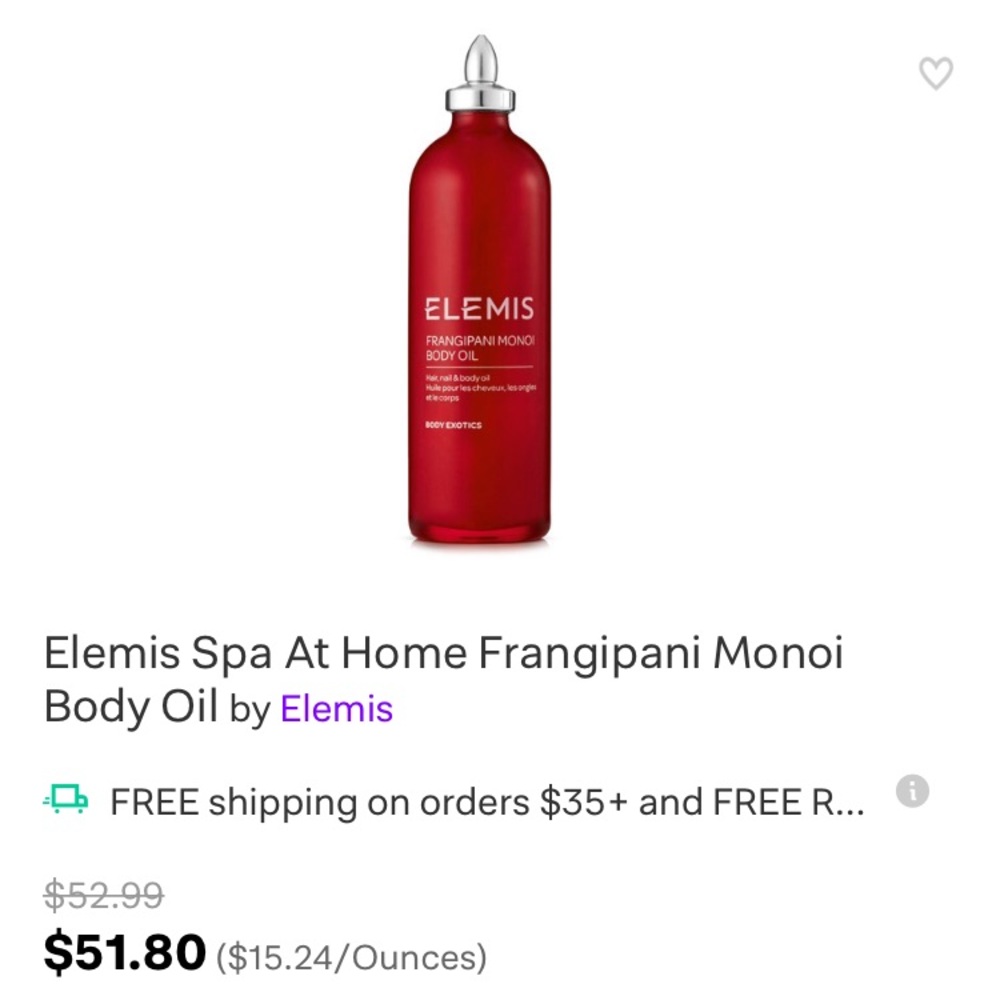 Elemis spa @ home frangipani monoi body oil