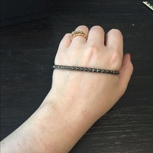 Fallon Studded Gunmetal Palm Cuff