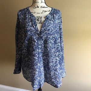 Navy floral tunic