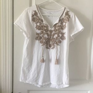 Embroidered white top