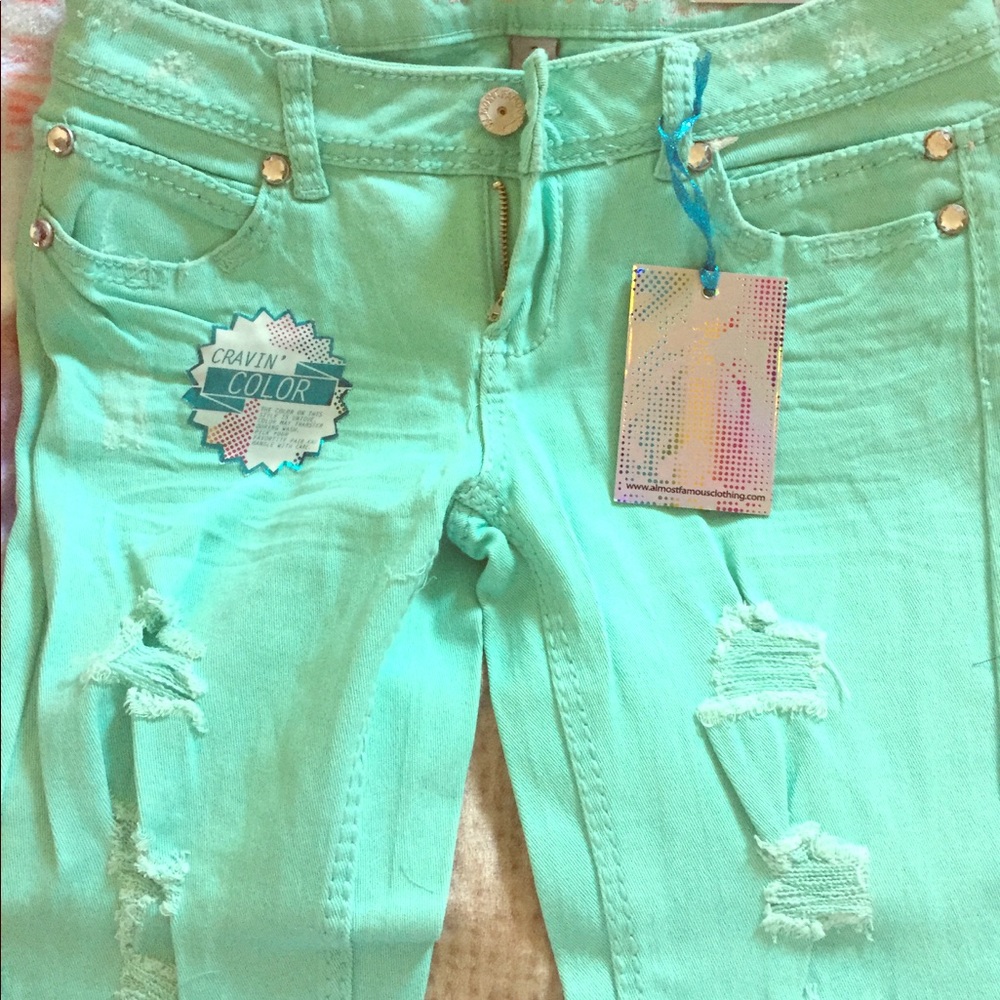 Almost Famous Stretch Skinny Jeans Distressed