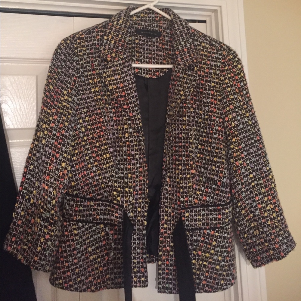 Business blazer with satin bow front