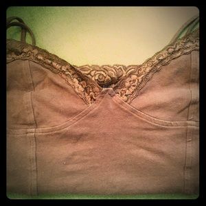 Cute Chocolate 🍫 Brown Cami with lace detail