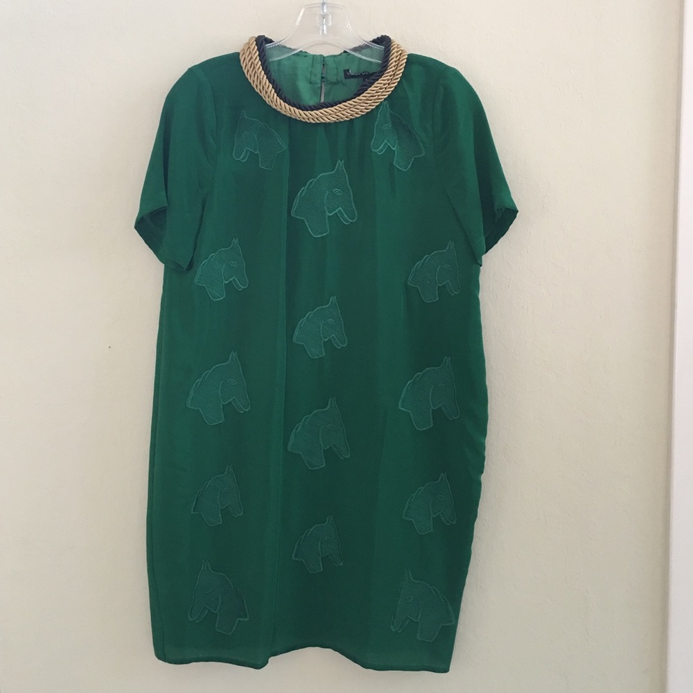 Emerald Silk Embroidered Dress