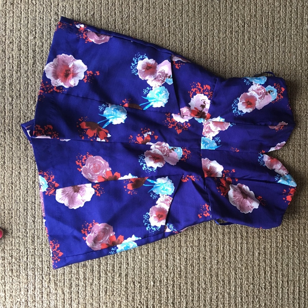 Strapless Floral Romper- Never worn