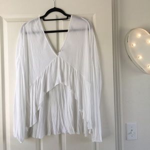 Urban Outfitters white long sleeve flowy shirt