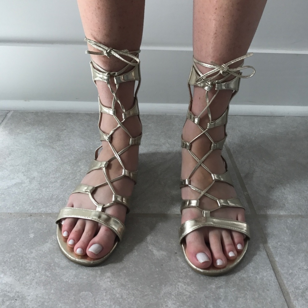 gold gladiator sandals
