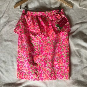 Lilly Pulitzer neon pencil skirt with peplum