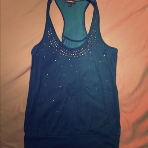 EXPRESS studded detail racerback tank, small