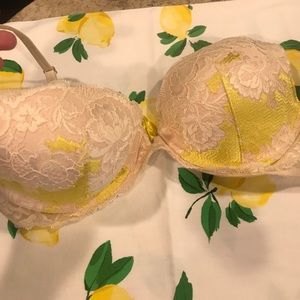 EUC yellow lace push-up 36C