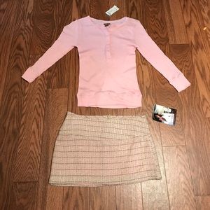 NWT Y2K / 90s Dead Stock Rampage Pink And White Tweed Skirt With Jacket /