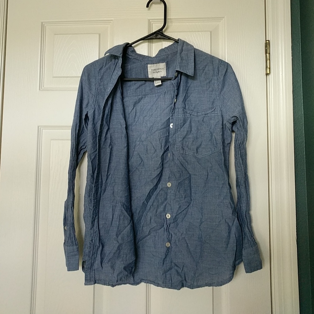 Blue button down