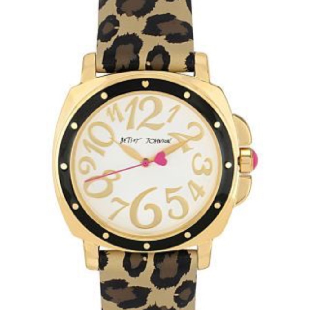 leopard betsey johnson watch