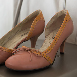 Fornarina Pink Leather D'Orsay Heels 39/8-8.5