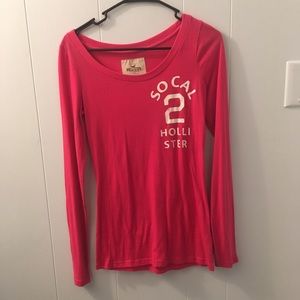 Long Sleeve hot pink Hollister Shirt.