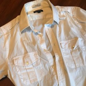 Express Fitted Casual Button Down Shirt
