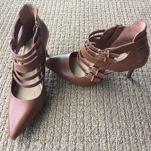 Gianni Bini Brown Leather Heels