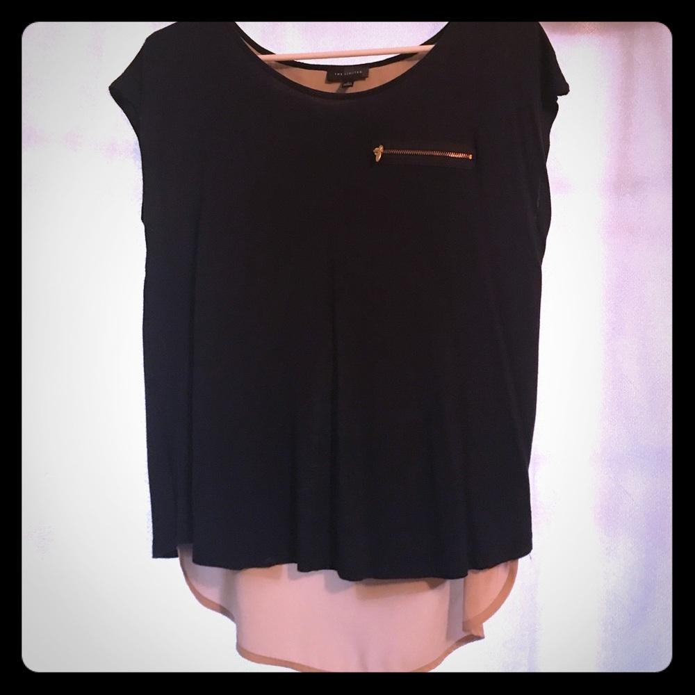 Breezy Navy & Tan Top