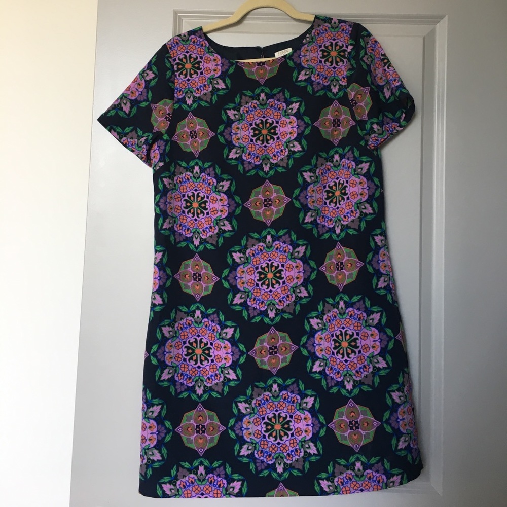 JCrew factory Printed short-sleeve gallery dress