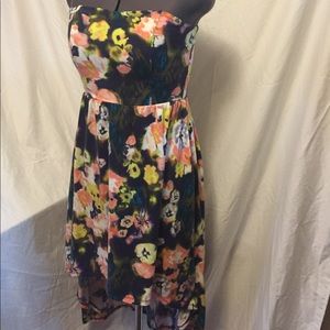 Strapless floral dress