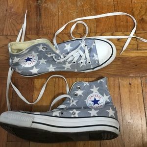 Blue converse with white stars