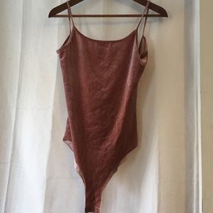 Velvet scoop back bodysuit