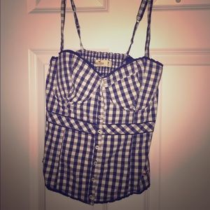 Hollister Corset plaid top. Size Medium