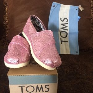 TOMS pink glitters