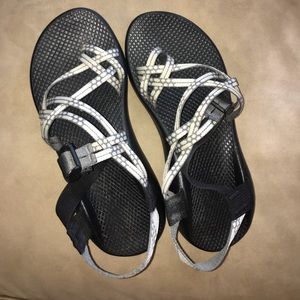 Chacos Grey & White Striped Straps