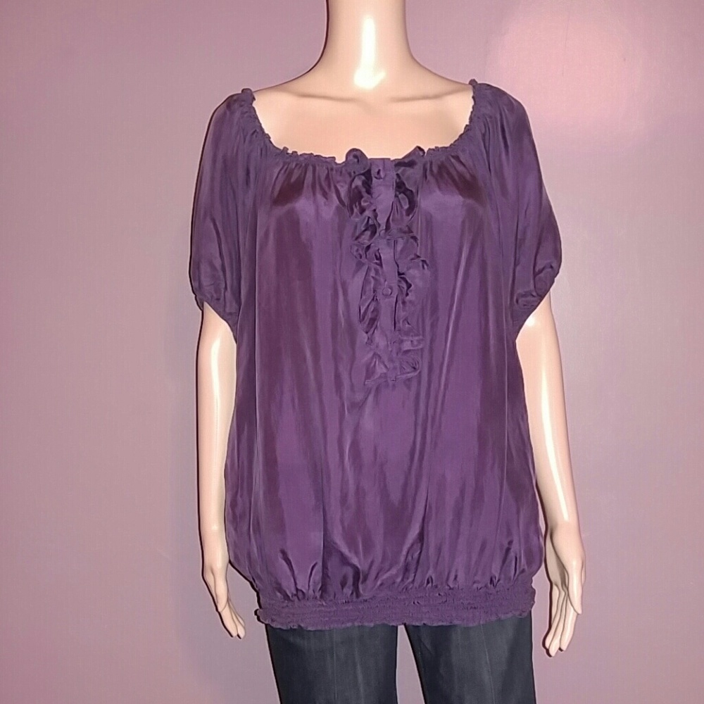 Eduardo Blanco 100% purple silk top