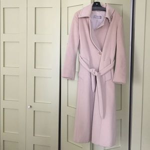 Max Mara full length wool & angora trench coat