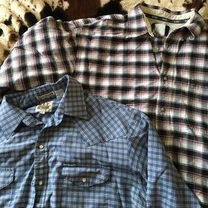 🐴 Men's Plaid Long Sleeve Shirts. Large