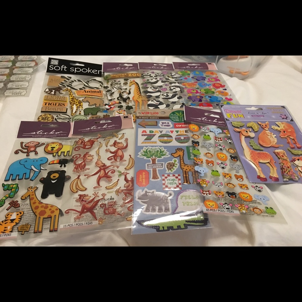 Scrapbooking Stickers Day at the Zoo Theme