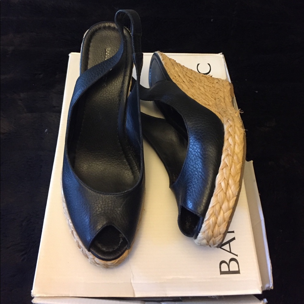Banana Republic black peep toe wedges