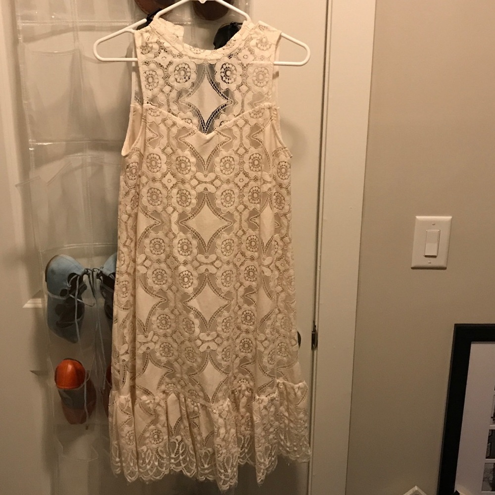 Cream Anthropologie dress
