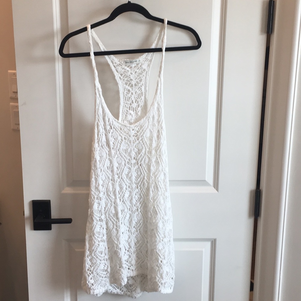 Abercrombie & Fitch Crochet cream cover up SIZE L