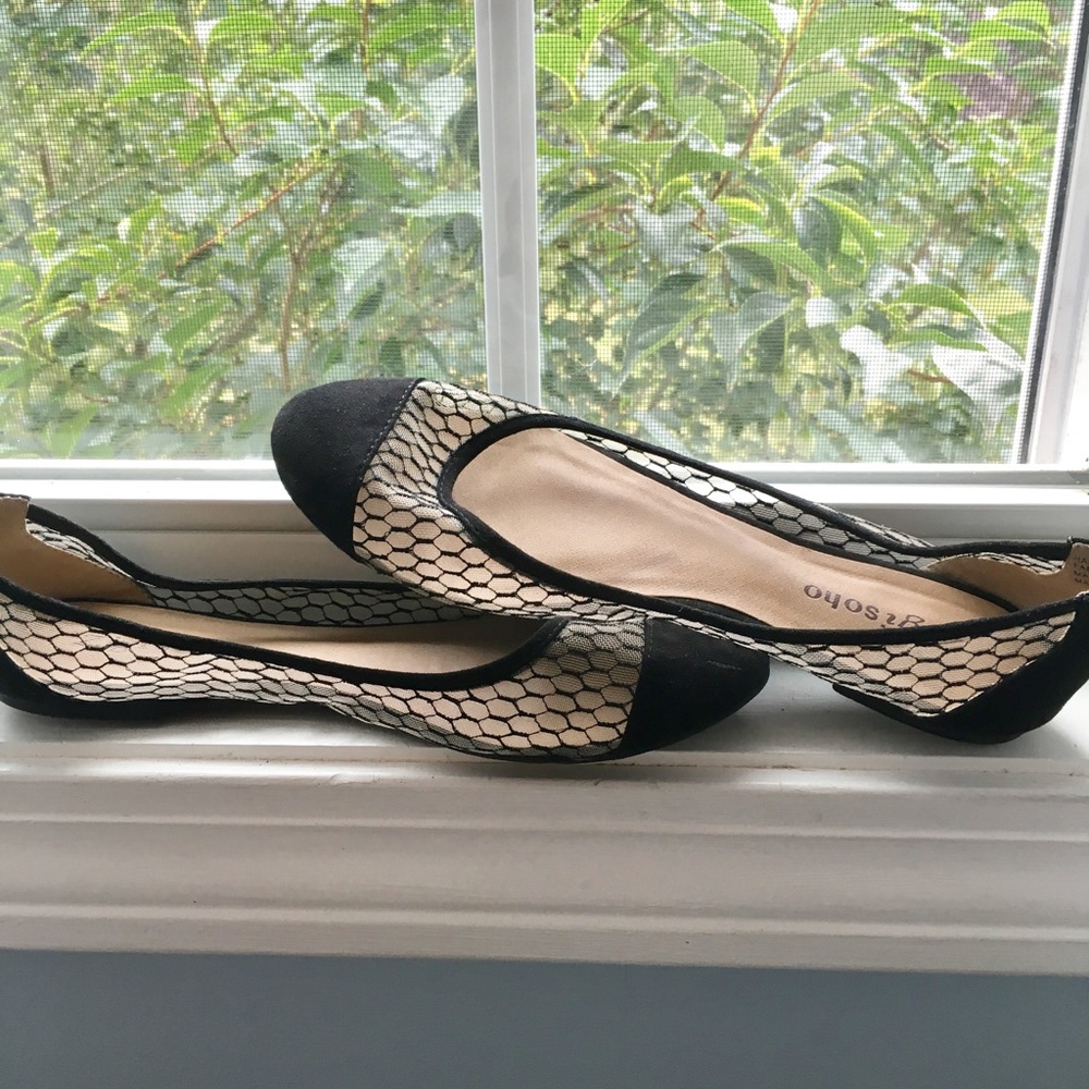Black mesh ballet flats - Zigisoho