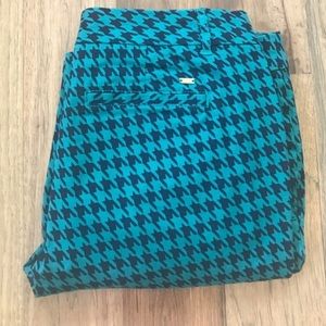 Tommy Hilfiger turquoise houndstooth pants