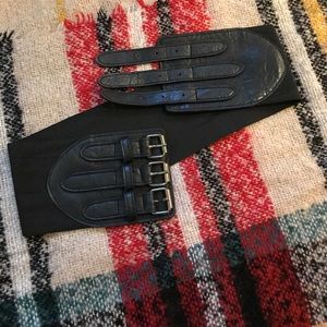 Corset style elastic belt black