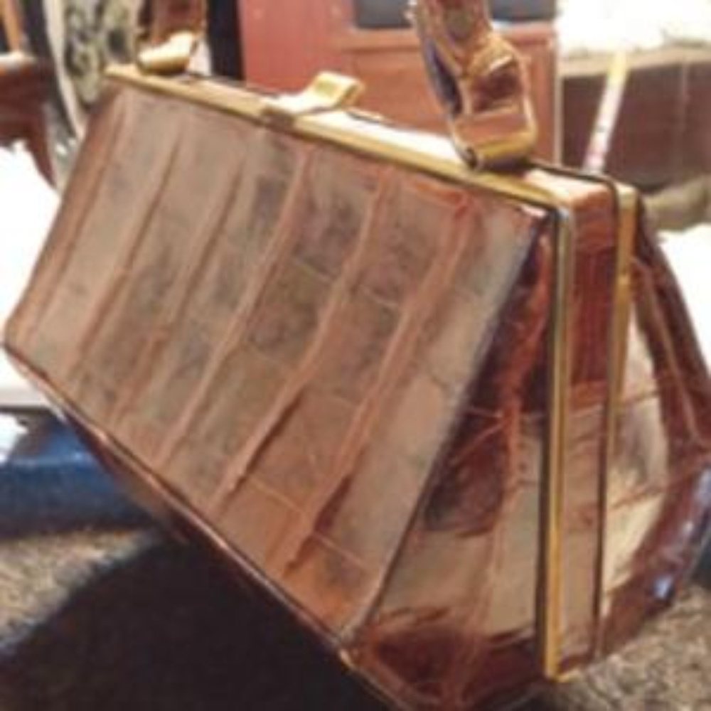 Vintage *Alligator Print Purse RARE MINT Vintage