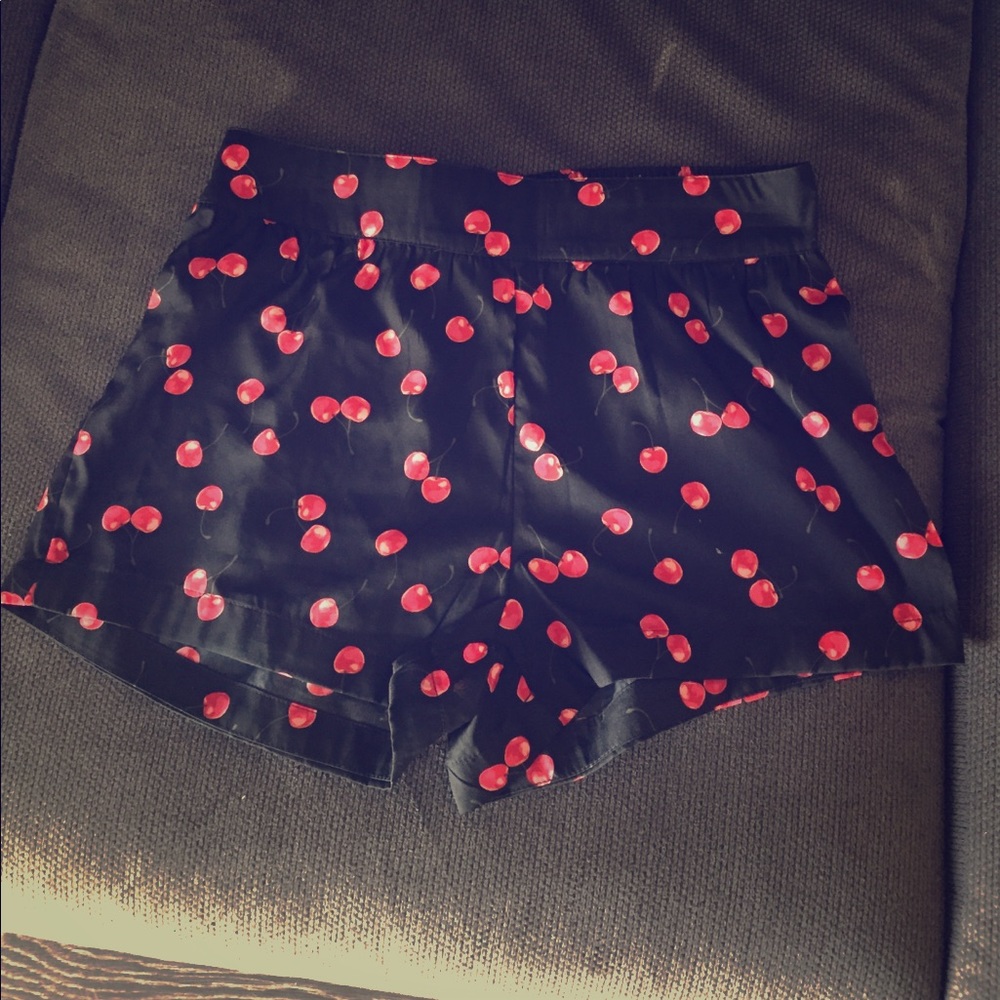 Black shorts with cherries
