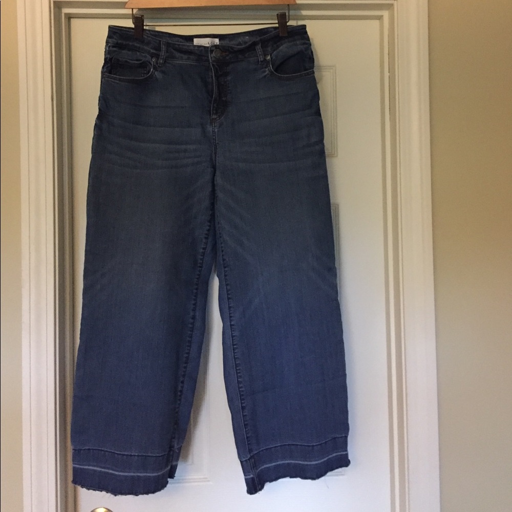 Loft wide leg crop denim