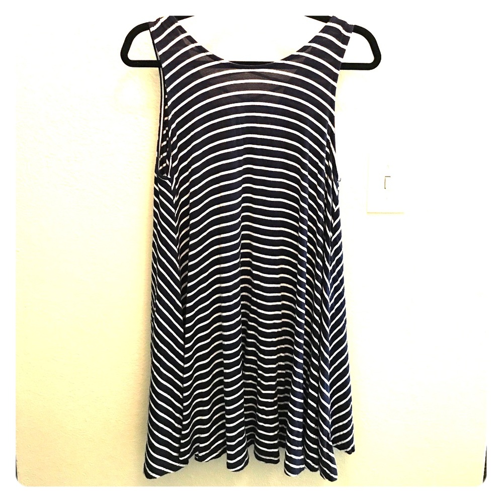 Navy and white dress