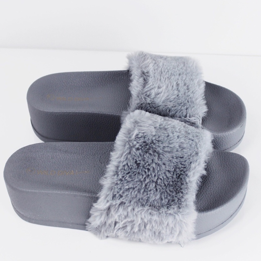 Platform Furry Sandals