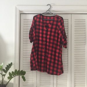 Zara red and black buffalo plaid dress/tunic