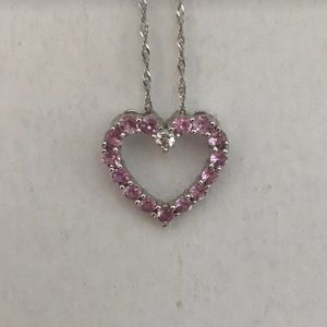 Pink Diamond Heart Necklace